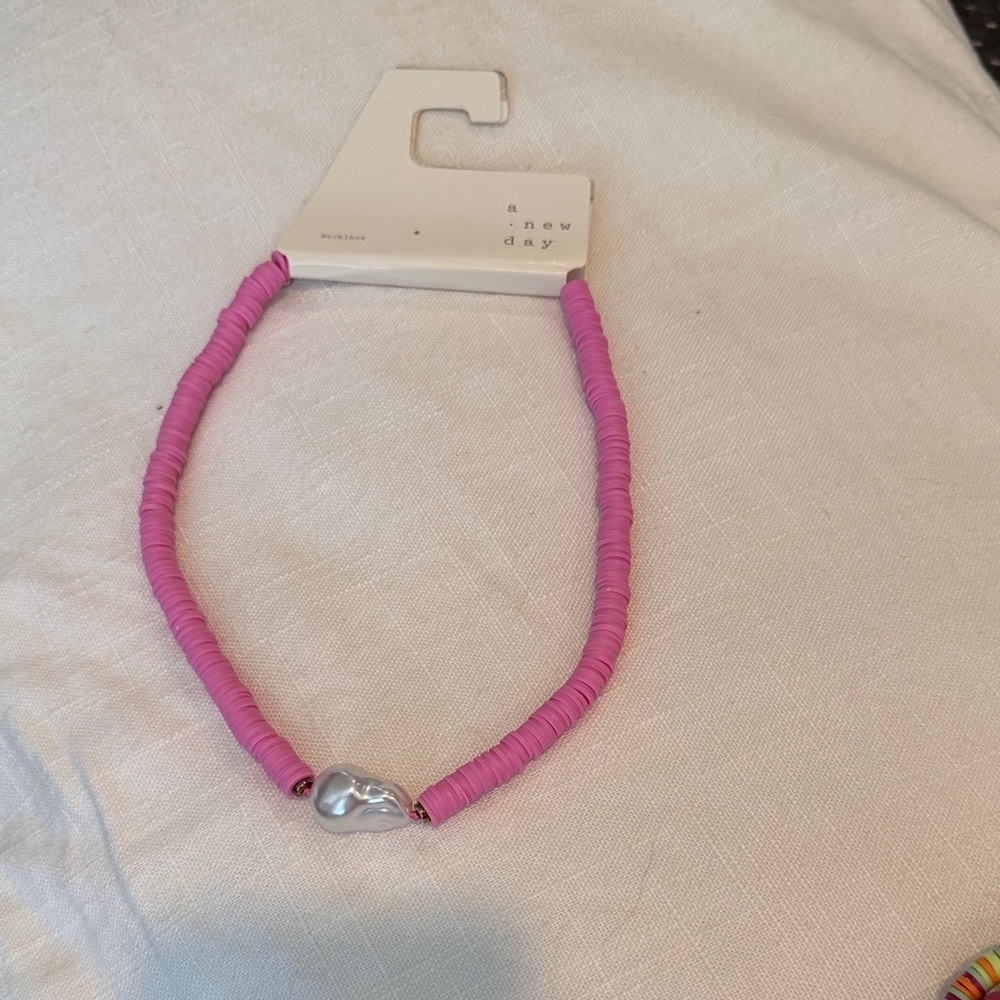A New Day Pink Necklace with Silver Bead